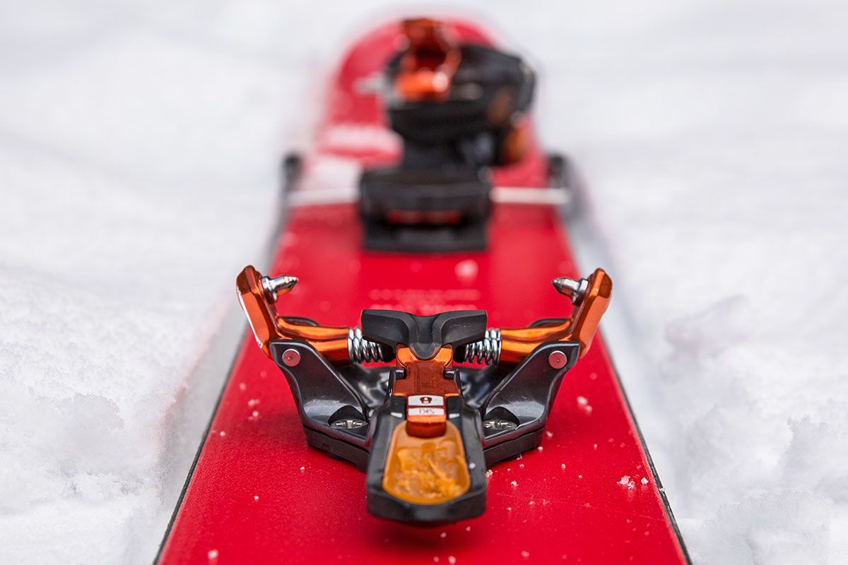 Backcountry skis (G3 tech binding detail)